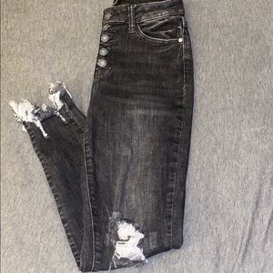 Black Judy Blue distressed skinny jeans
